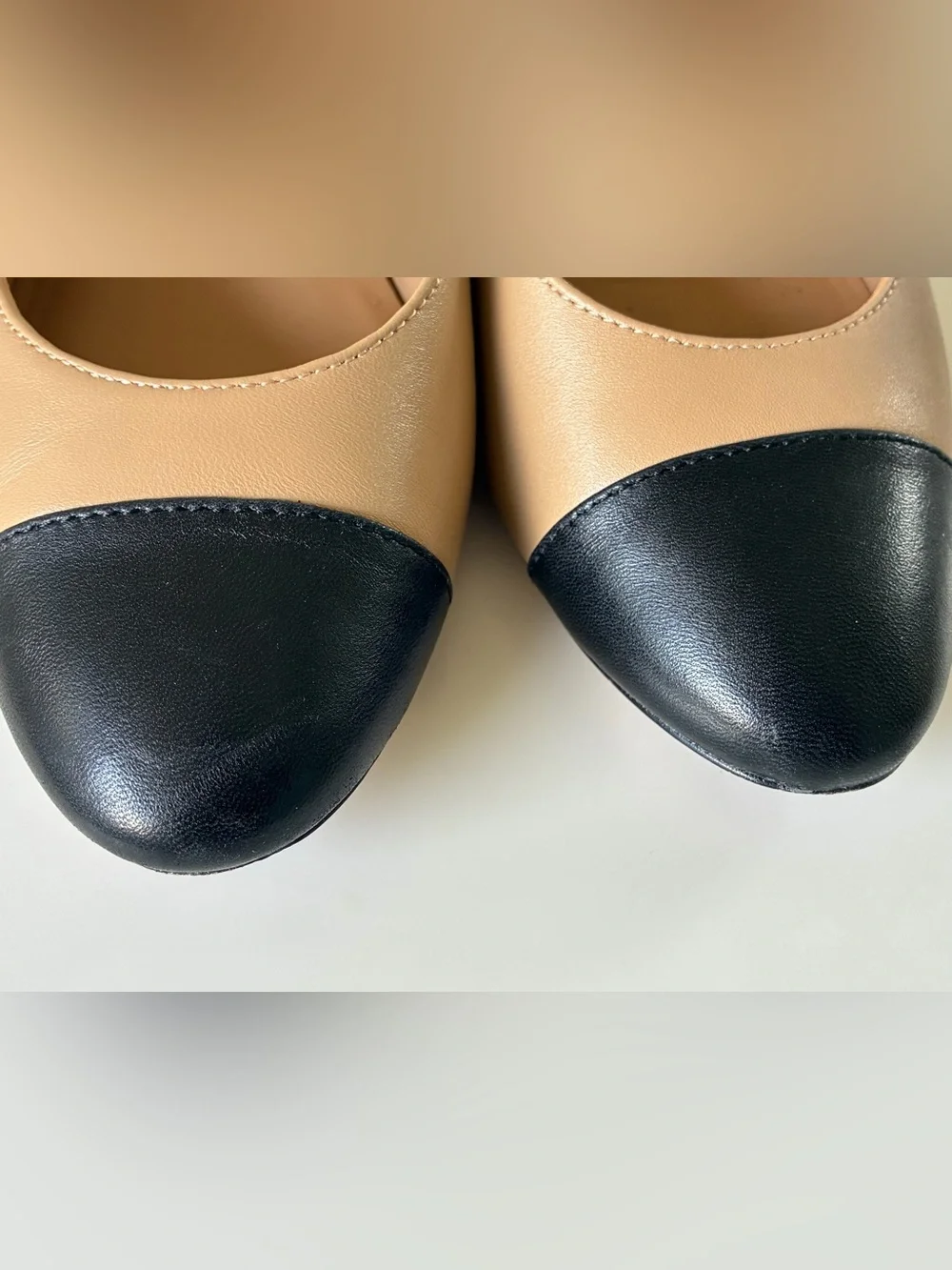 Quince Italian Leather 65mm Captoe Slingback Heel Sz 6.5